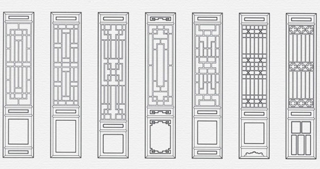 华龙常用中式仿古花窗图案隔断设计图